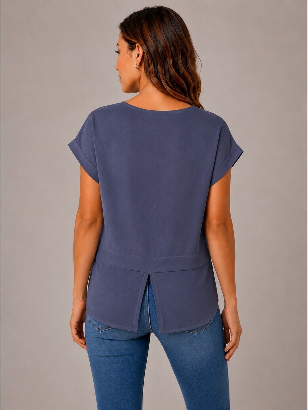 NWT SixFifty Navy Pocket Blouse High Low Hem Size XS - Picture 2 of 7